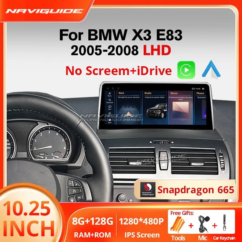 NAVIGUIDE 10.25 ġ ī÷, BMW X3 E83 2005-2008 LHD Ƽ̵ ÷̾, ȵ̵ ڵ ׷, 4G   BT